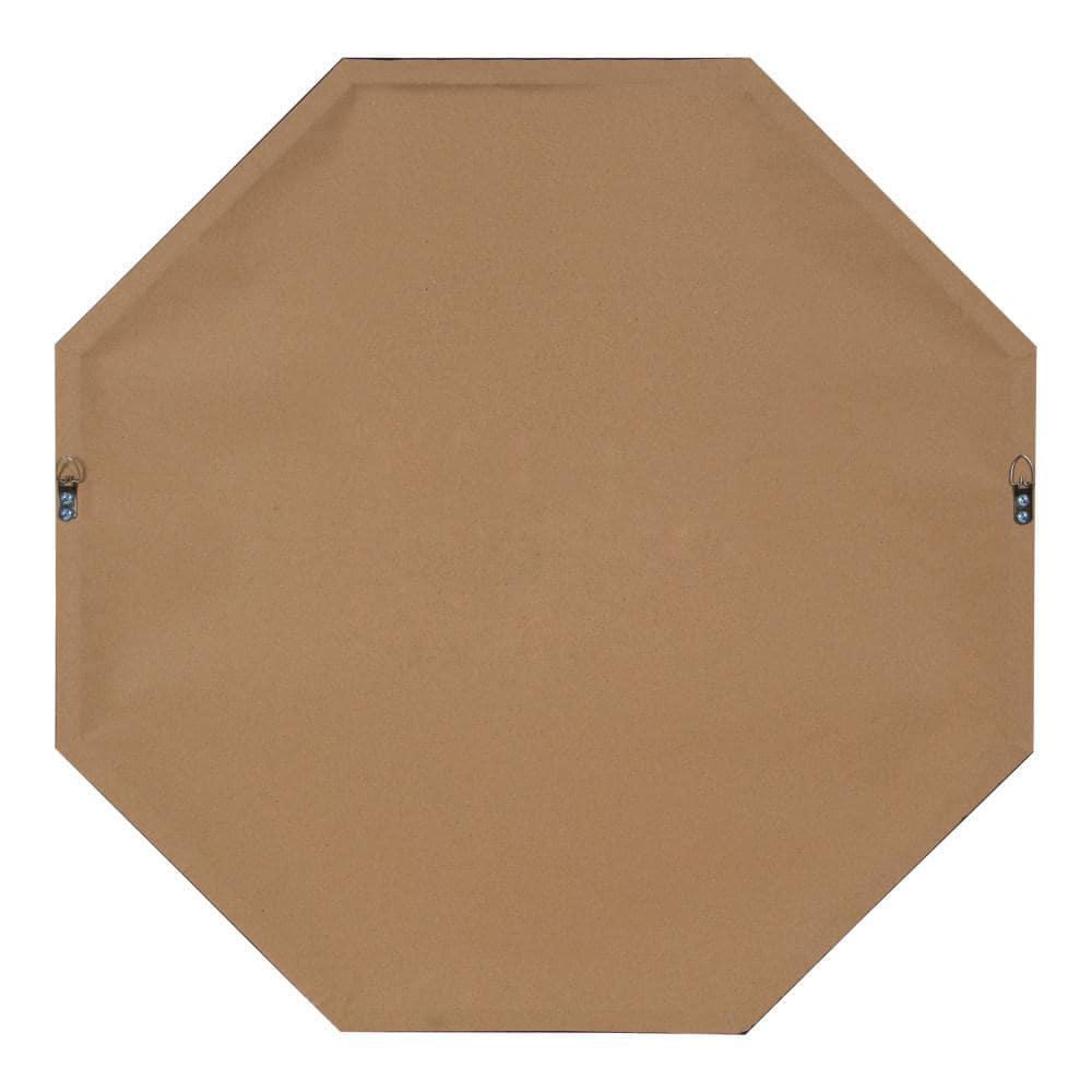 Kate & Laurel All Things Decor 28.7" x 28.7" Rhodes Octagon Wall Mirror Black : Modern, Beveled, Easy to Hang