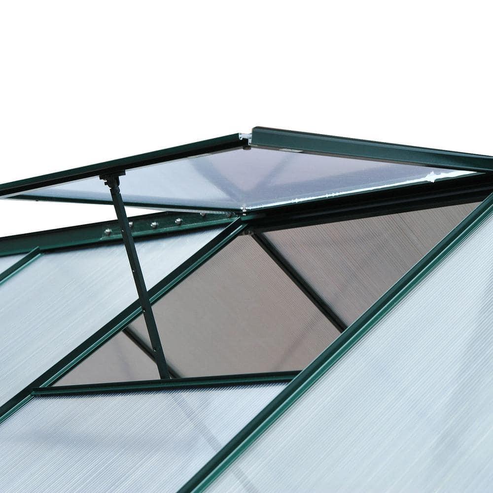 Outsunny 6.2' x 8.3' x 6.6' Polycarbonate Greenhouse, Heavy Duty Outdoor Aluminum Walk-in Green House Kit with Vent & Door for Backyard Garden, Green