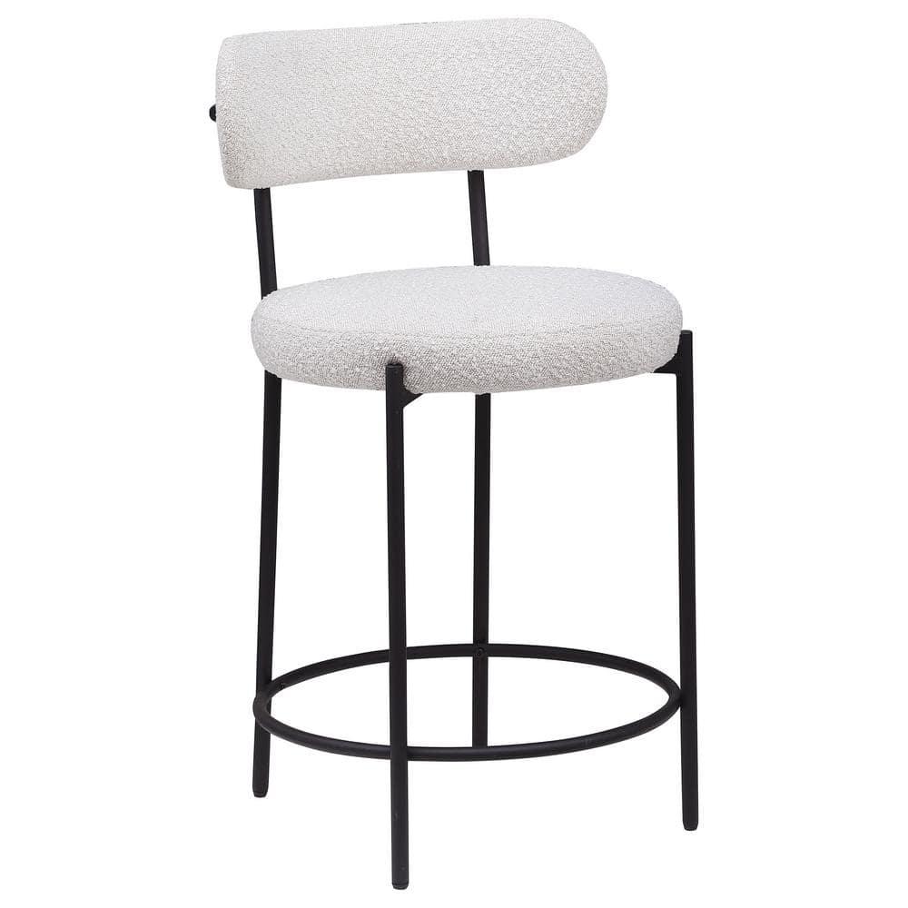 Coaster Viola Boucle Fabric Upholstered Counter Chair Cream
