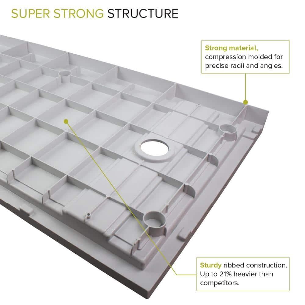Transolid FLU6032L-39 60'' W 32'' D Rectangular Single Shower Base