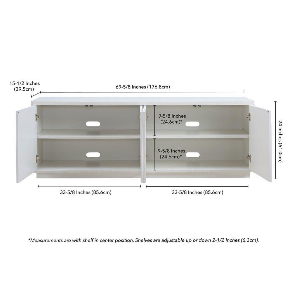 Evelyn&Zoe Hanson Rectangular TV Stand for TV's up to 75", White