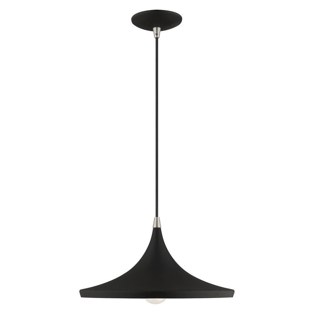 Livex Lighting Metal Shade 1 - Light Chandelier in  Black