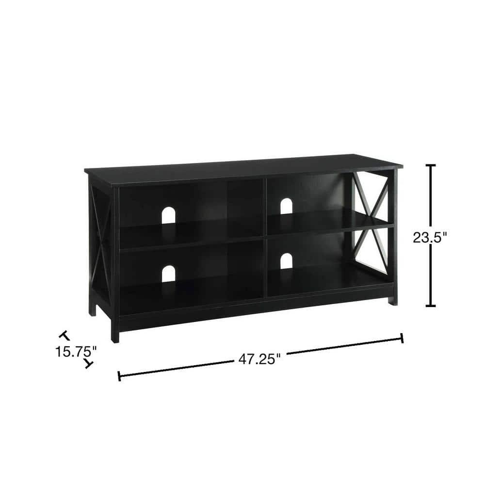 Convenience Concepts Oxford 55 inch TV Stand with Shelves, Black