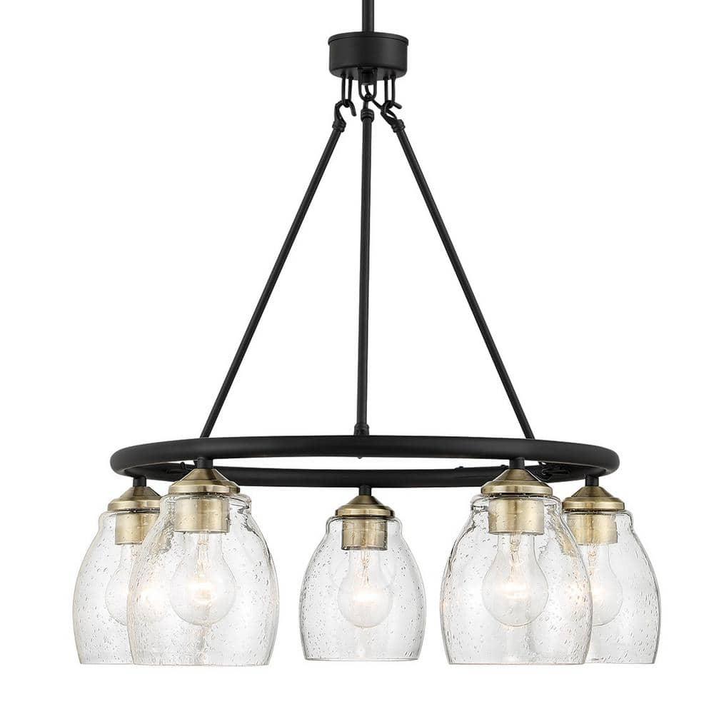 5 Light Chandelier In 24-Coal/Stained Brass Finish    -Traditional Installation Minka Lavery 2435-878