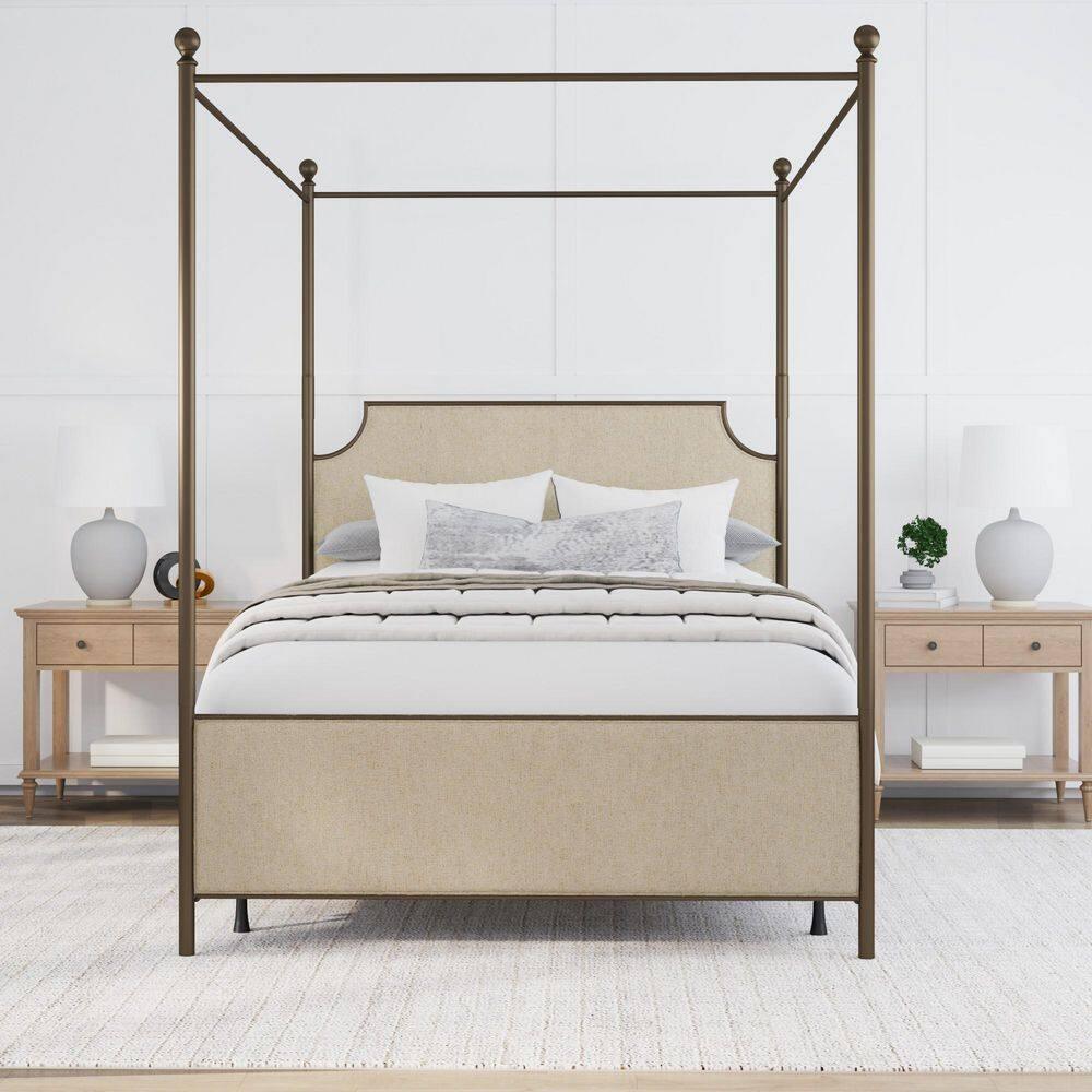 Aasif Upholstered Metal Canopy Bed