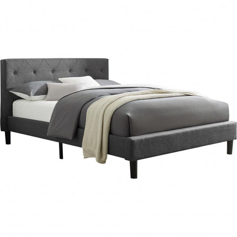 Monticello Bed, Gray, King Size - 87.6 x 80.6 x 40.95 in.