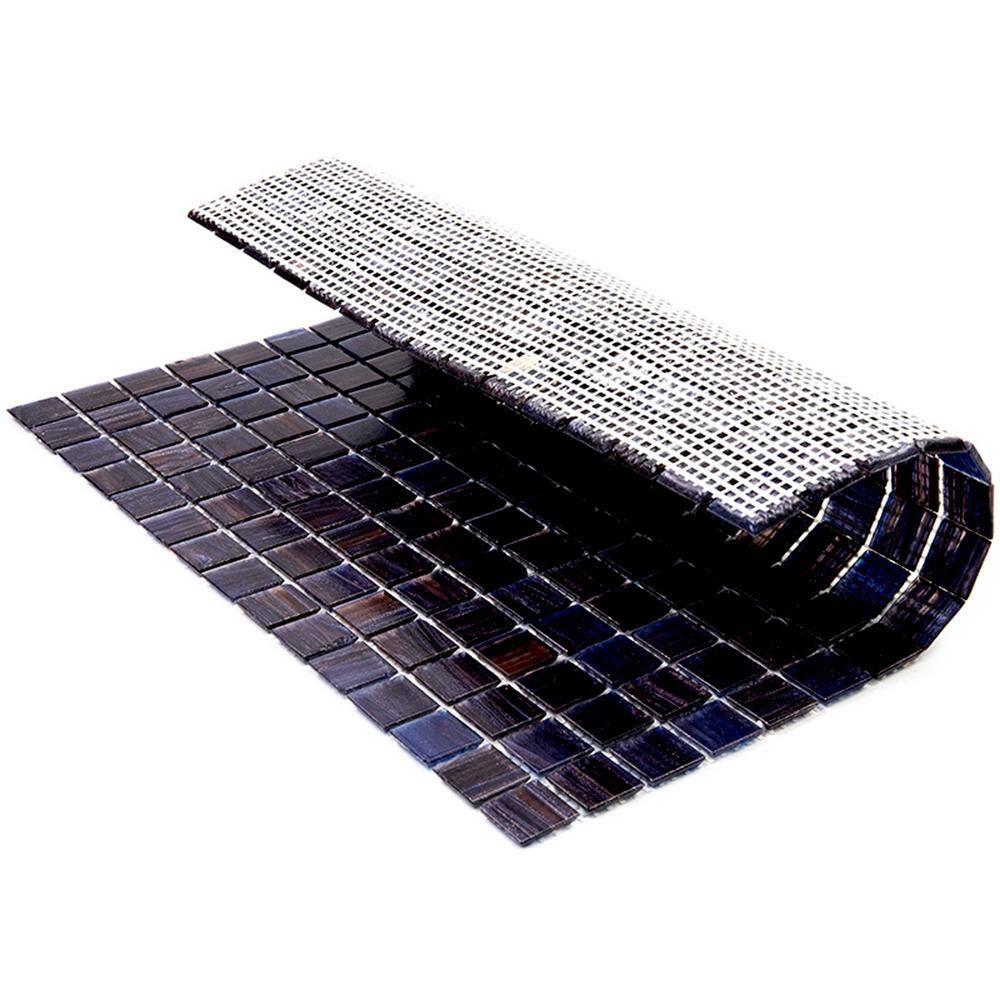 Celestial 12 in. x 12 in. Glossy Yale Blue Glass Mosaic Wall and Floor Tile (10 sq. ft./case) (10-pack)