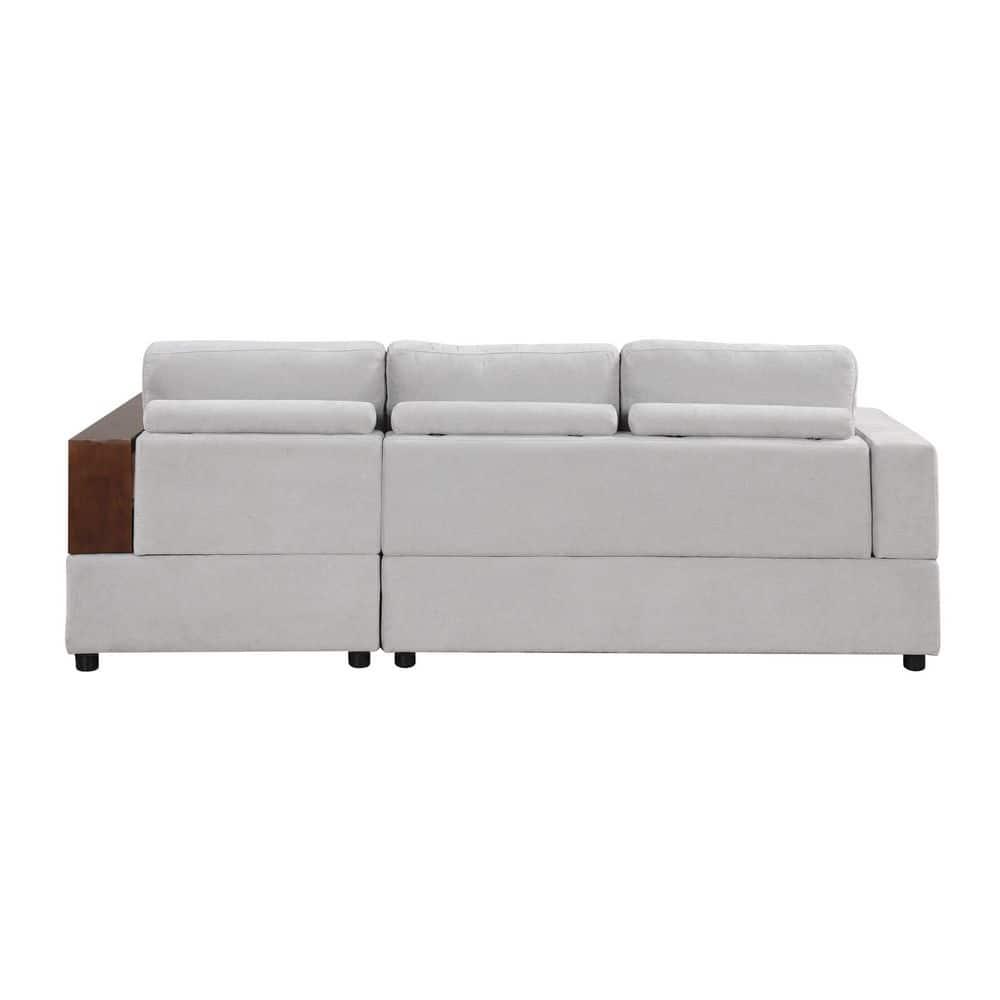 Christopher Knight Home Tanner 87" Modern Chenille Upholstered Sectional Sofa with Reversible Armrests, Gray