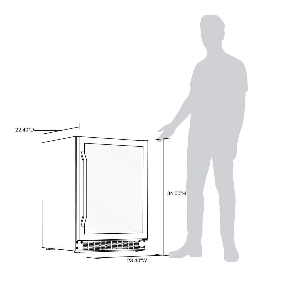 Newair FlipShelf 24" Wine and Beverage Refrigerator 179 Cans or 49 Bottles, Reversible Shelves, Built-in Fridge or Freestanding Drinks and Wine Cooler