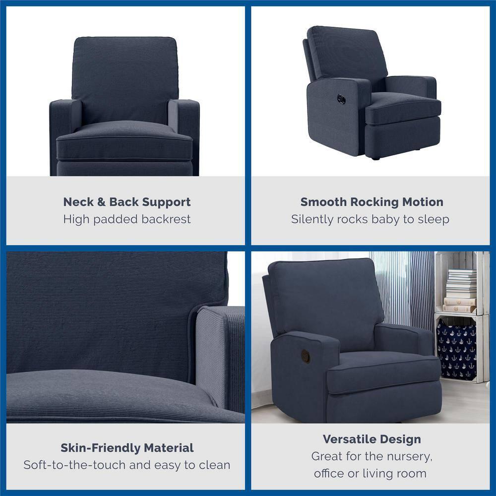 Baby Relax Salma 2-in-1 Rocker Recliner Chair, Navy Velvet