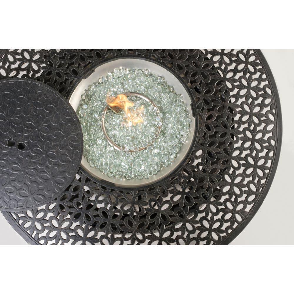 Alfresco Home Margherita 48" Cast Aluminum Propane Gas Fire Pit in Antique Fern