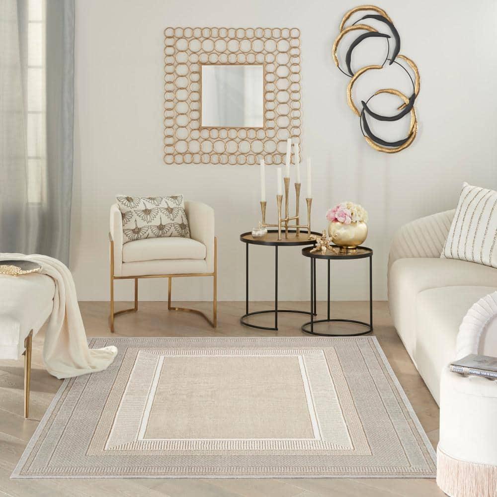 Nourison Glam 5'3" x 7'3" Ivory Modern Indoor Rug