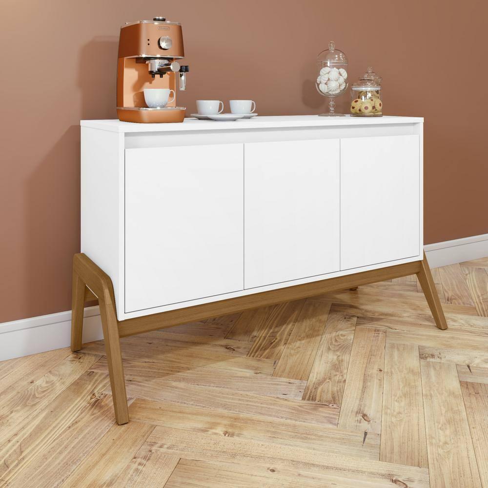 Manhattan Comfort Jernya 49" Sideboard with 4 Shelves in White