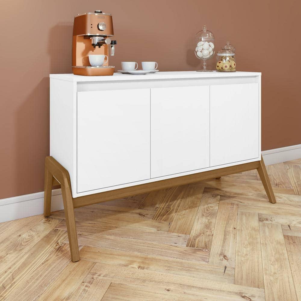 Manhattan Comfort Jernya 49" Sideboard with 4 Shelves in White