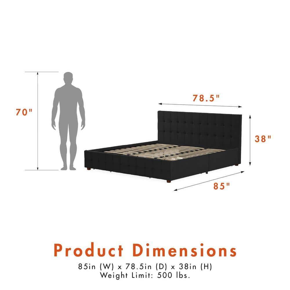 Elizabeth Tufted Upholstered Low Profile Storage Platform Bed