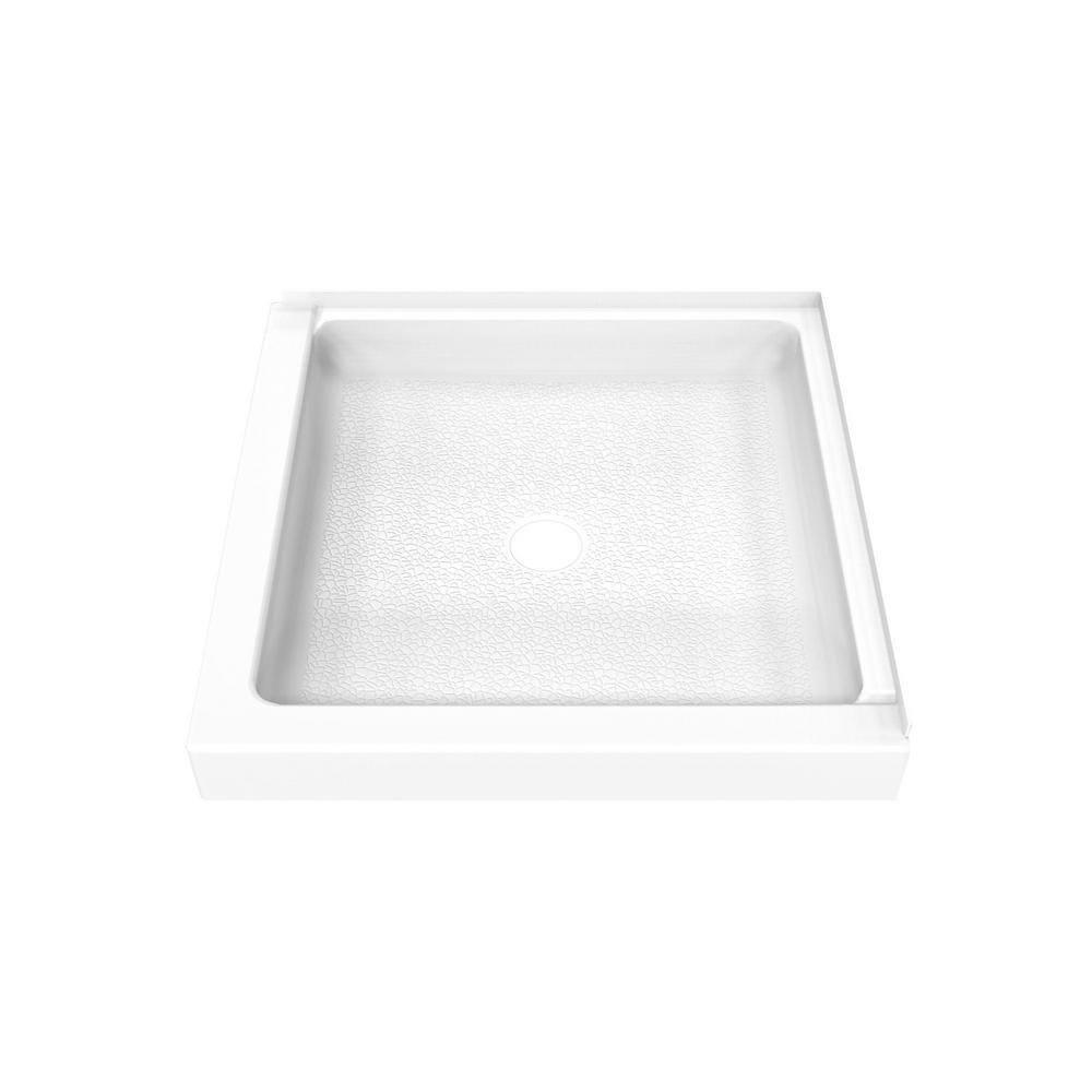 DreamLine DreamLine DreamStone 36 in. D x 36 in. W Base and Wall Kit in White Modern Subway Pattern BWDS36362MC0001