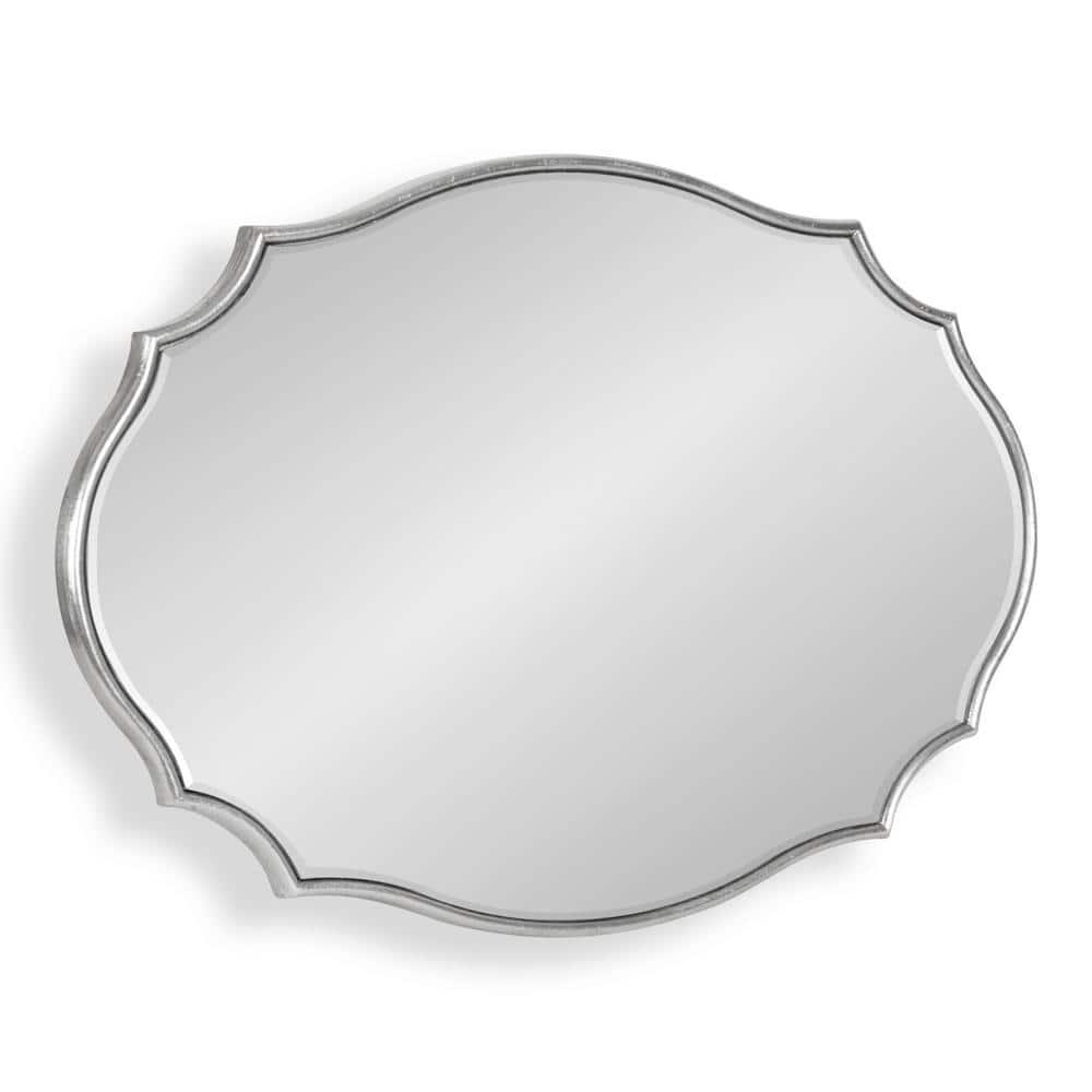 Leanna 18x24 Silver Scalloped Oval Wall Mirror