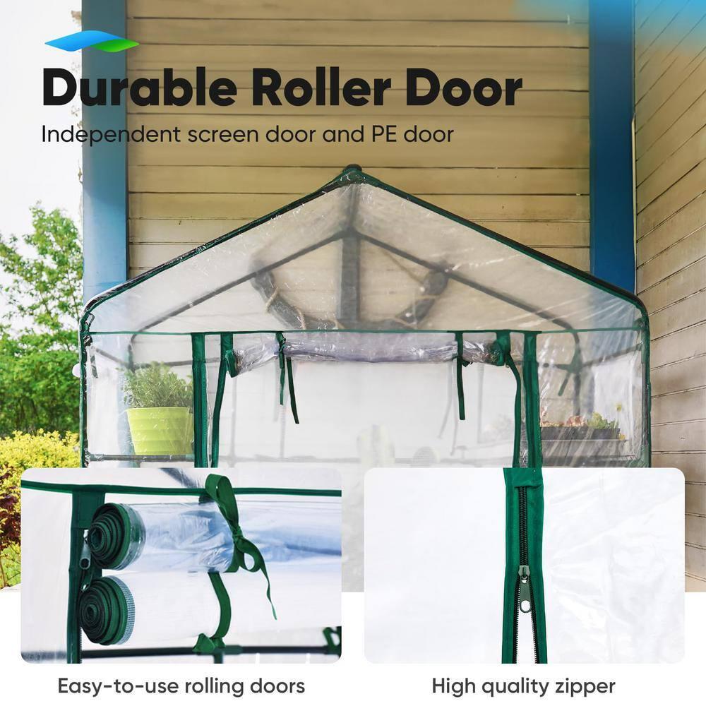 Quictent 56"x56"x77" Outdoor Portable Walk-in Greenhouse 3 Tiers 6 Shelves Garden Planter W/ Clear Cover