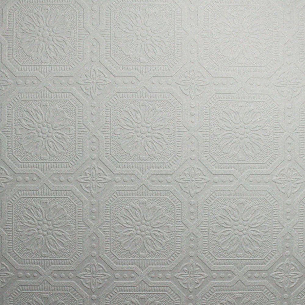 Small Squares White Paintable Wallpaper
