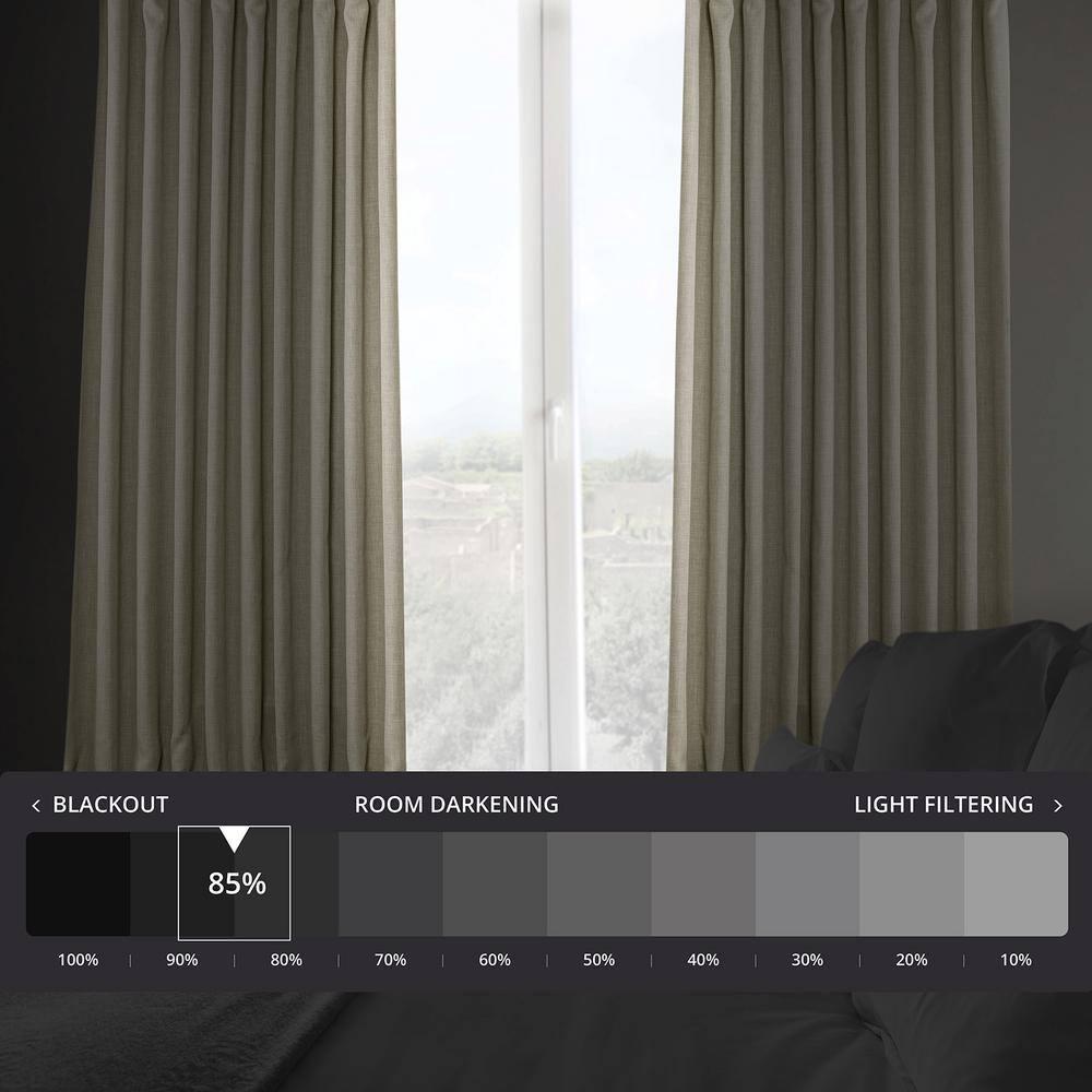 Oatmeal Faux Linen Extra Wide Room Darkening Curtain (1 Panel), Oatmeal, 100W X 108L