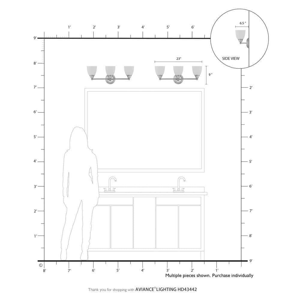 Livex Lighting Somerville 3 - Light Vanity in  Brushed Nickel