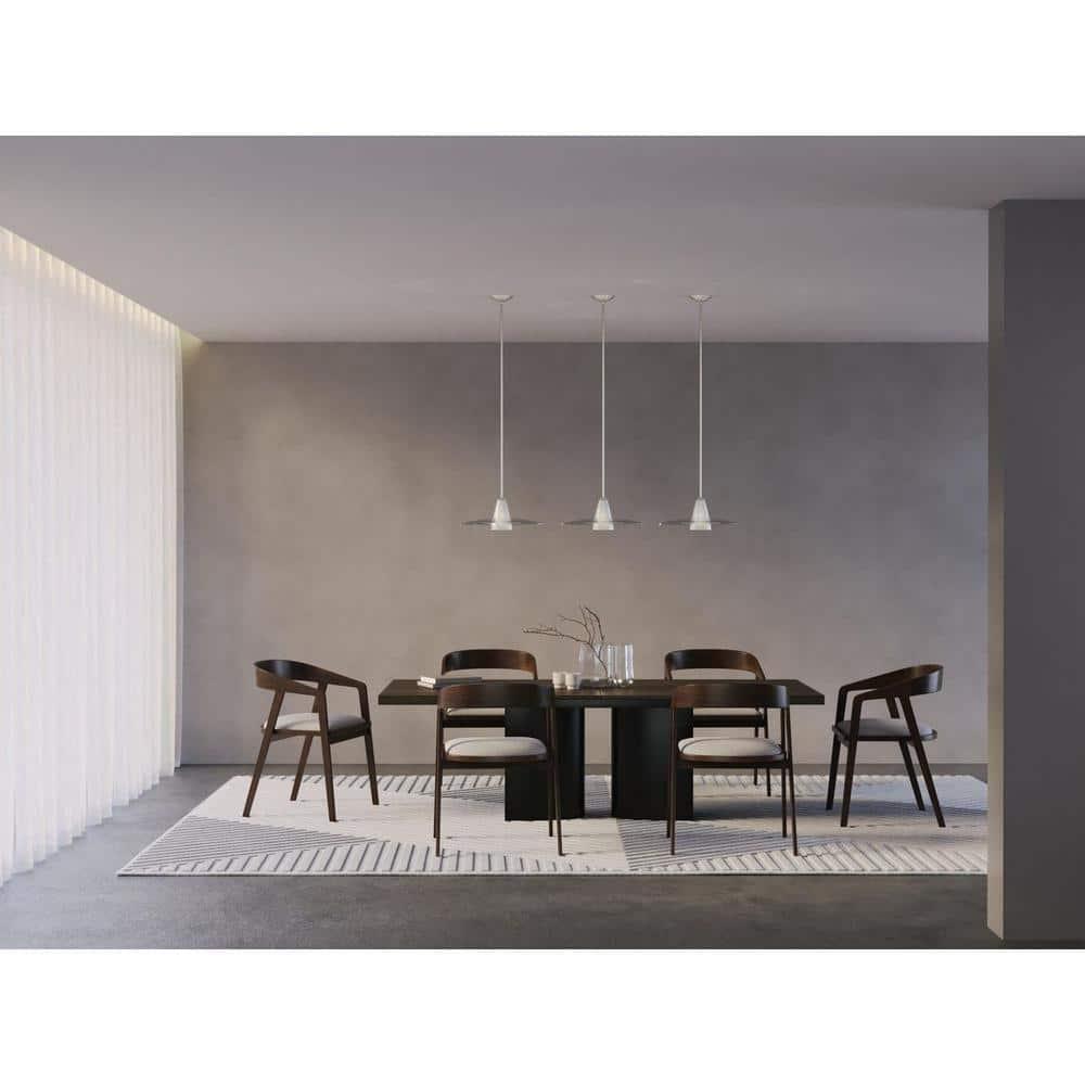 Progress Lighting, Contemporary Stem-Hung Pendant, 1 Light, Brushed Nickel, Clear Glass Shade