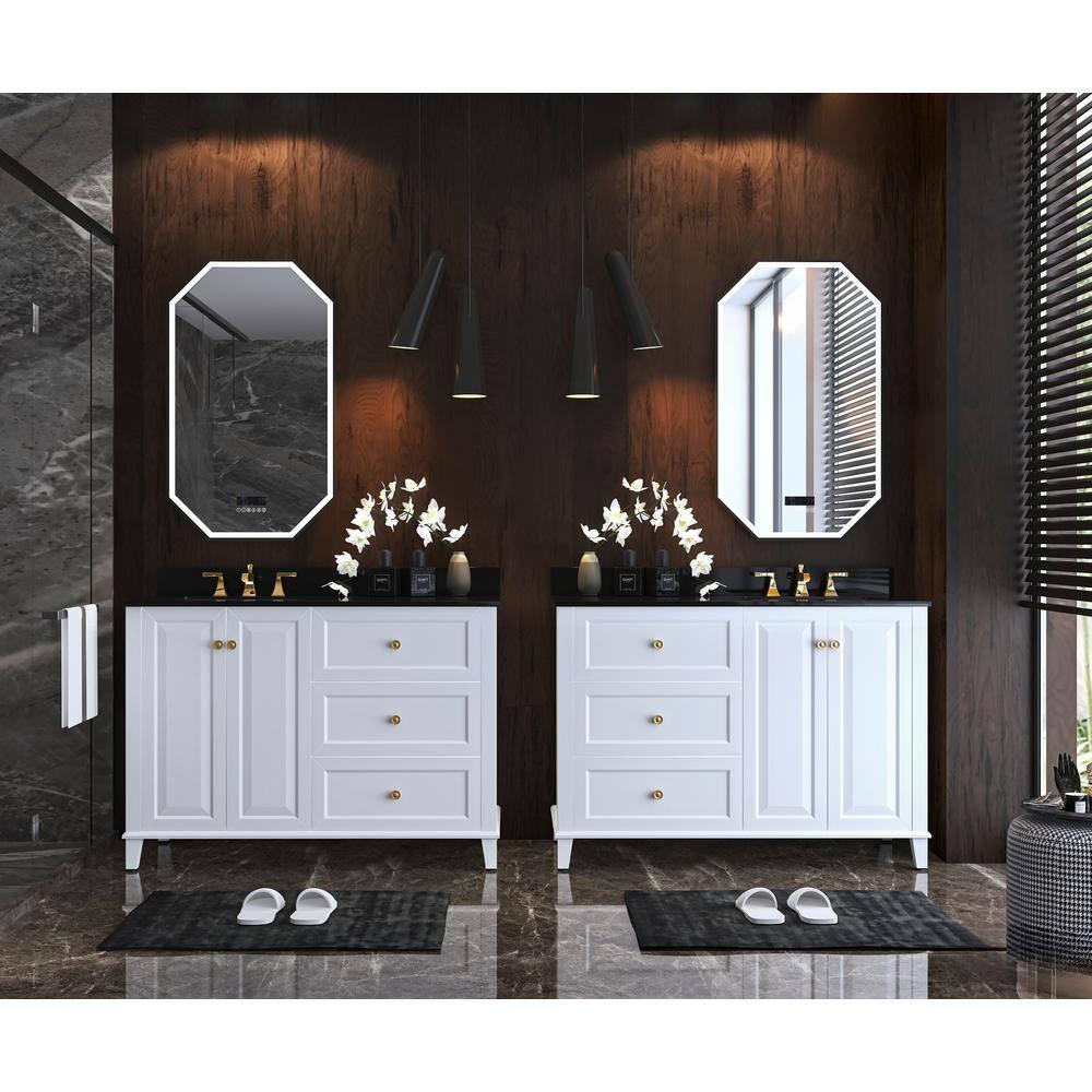 Hannah 48" White Birch Freestanding Bathroom Vanity with Quartz Top
