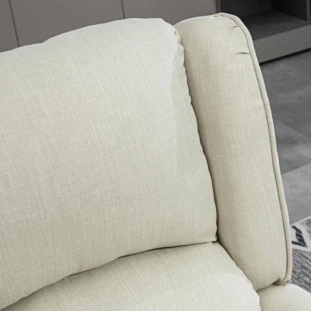 HOMCOM Wingback Heated Vibrating Massage Chair, Accent Sofa Vintage Upholstered Massage Recliner Chair, Beige