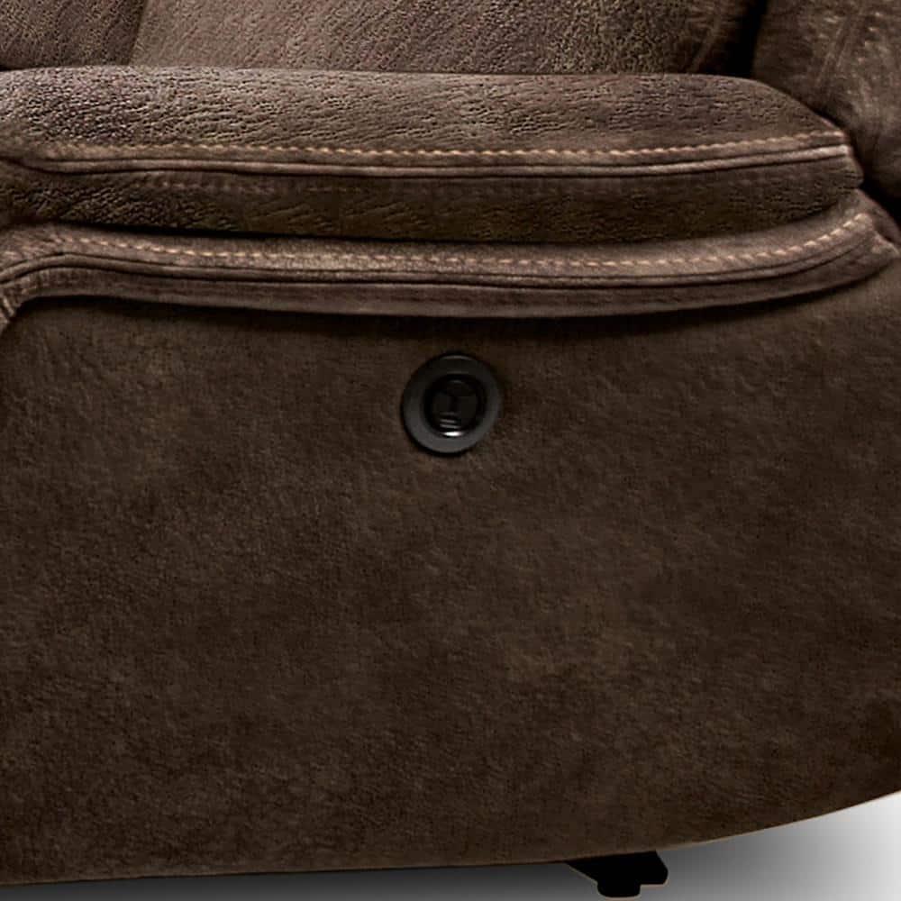 Furniture of America Caddo Upholstered Fabric Dark Brown Reclining Loveseat