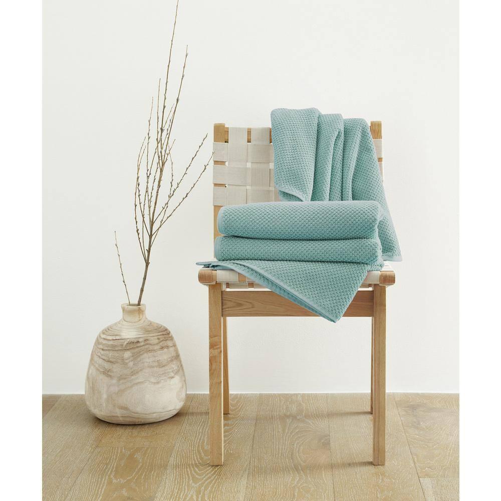 6pc Lilly Cotton Bamboo Bath Towel Set Seafoam - Blue Loom
