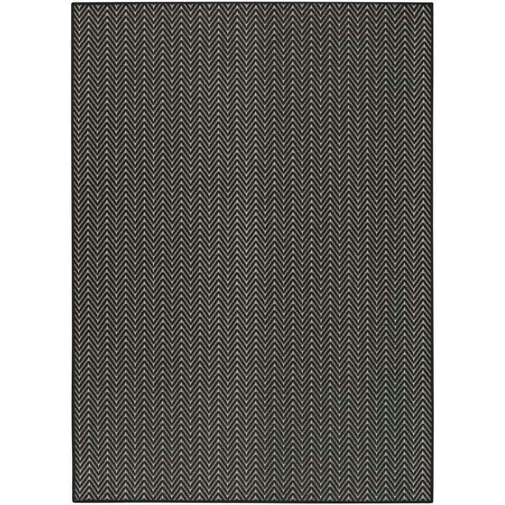 Nourison Horizon Indoor/Outdoor 4' x 6' Black Modern Rug