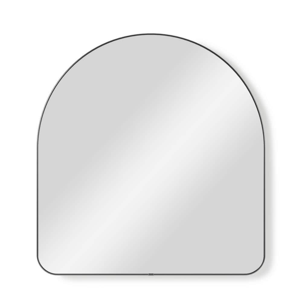 34" x 36" Hubba Arched Mirror Metallic Titanium - Umbra: Modern Oval Wall Mount, No Assembly, Steel Frame