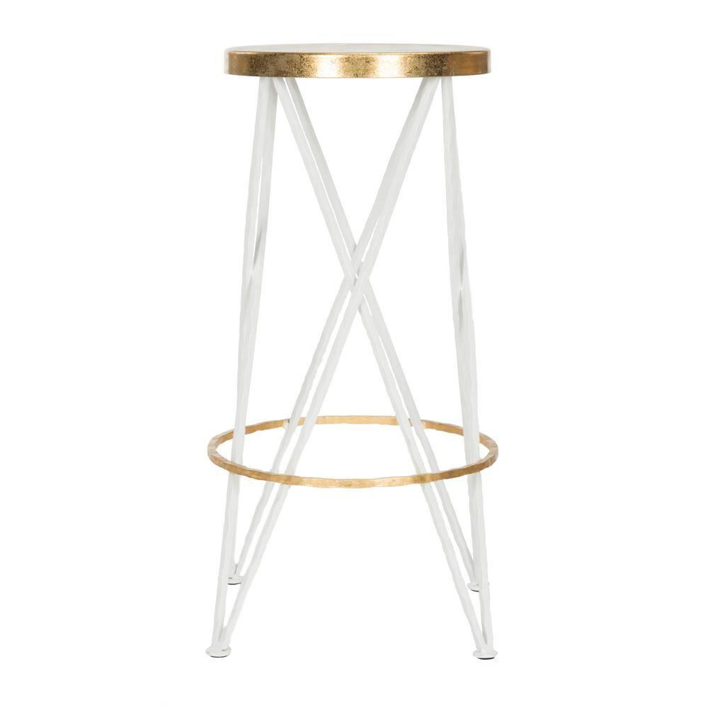 Hester Bar Stool - FOX3253 - White/Gold - Safavieh Couture