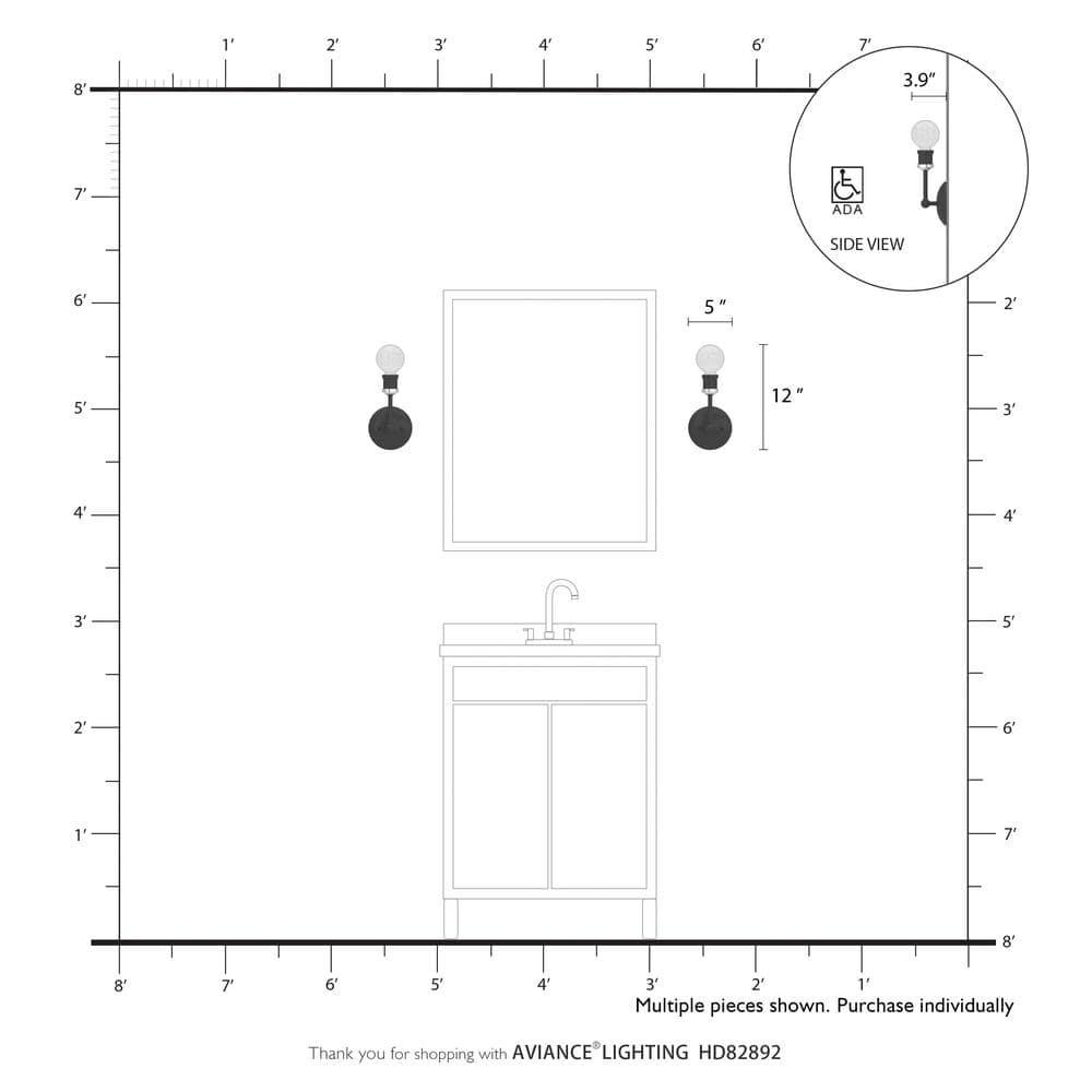 Livex Lighting Lansdale 1 - Light Vanity in  Antique Brass