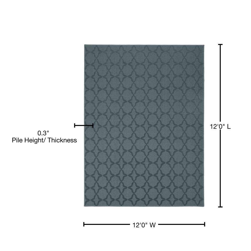 Garland Rug Sparta Sea Foam Square Indoor Area Rug, 12' x 12'