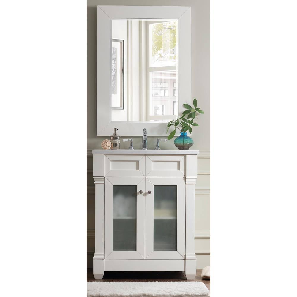 James Martin Vanities Weston 29" Rectangular Mirror, Bright White