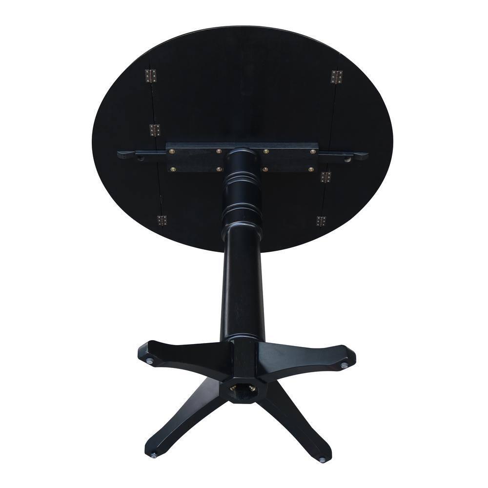42.3" Sandon Bar Height Round Dual Drop Leaf Dining Table Black - International Concepts