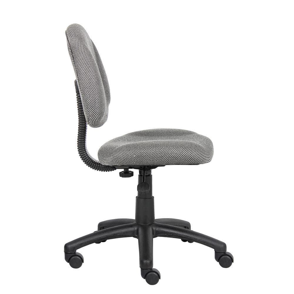Boss Office Products Deluxe Posture Chair Gray : Ergonomic Swivel Computer Chair with Lumbar Support, Nylon Legs