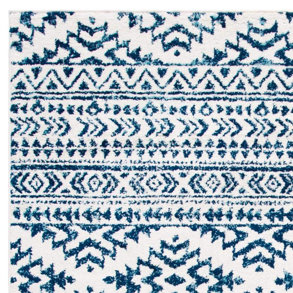 Tulum TUL272 Power Loomed Area Rug - Ivory/Navy - 9'x9' - Safavieh.