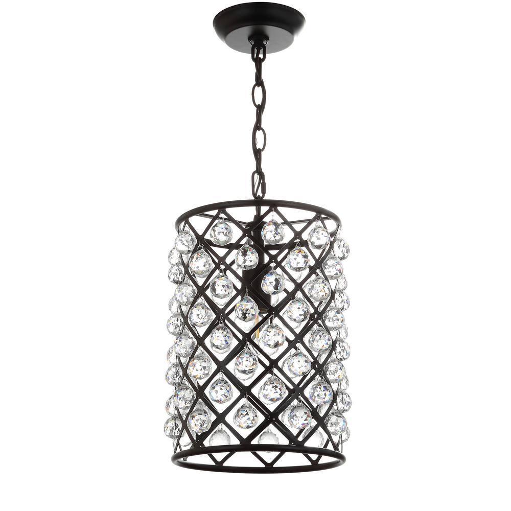 Gabrielle 10" Crystal/Metal LED Pendant, Oil Rubbed Bronze
