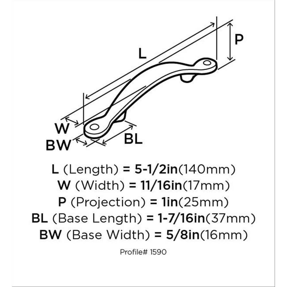 Amerock Inspirations 3 inch (76mm) Center-to-Center Oil-Rubbed Bronze Cabinet Pull