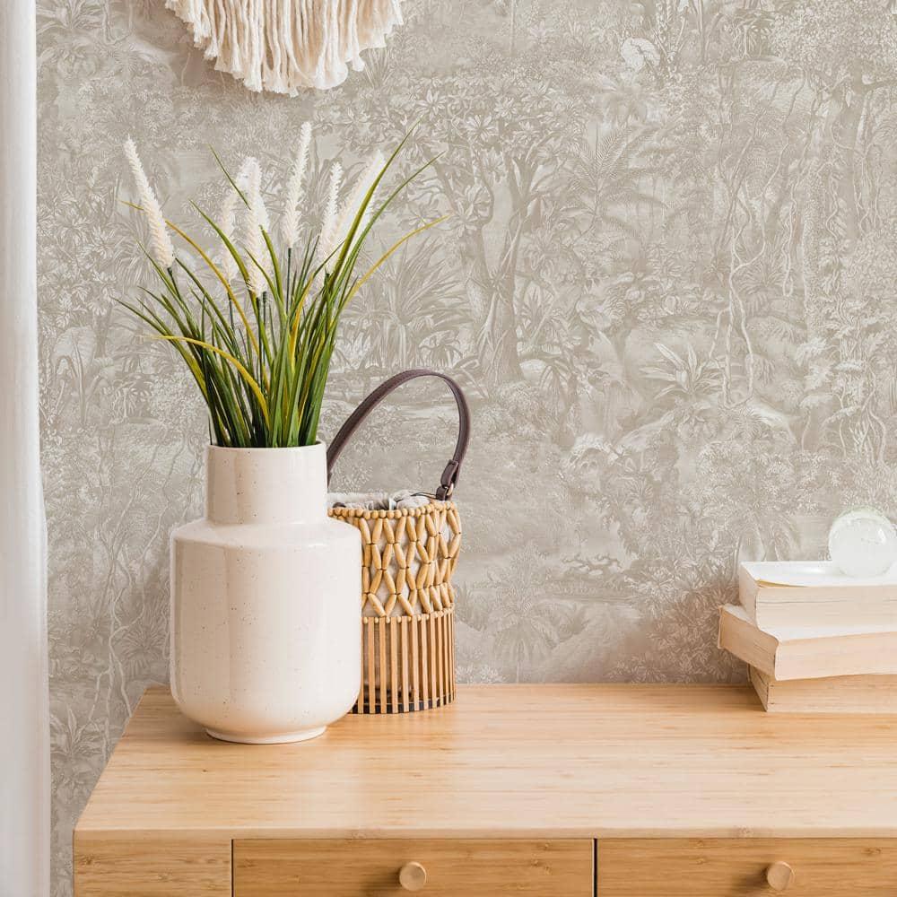 Tempaper & Co. Jungle Toile Removable Peel and Stick Wallpaper, Countryside Gray Toile, 28 sq ft: Vinyl, Self-Adhesive
