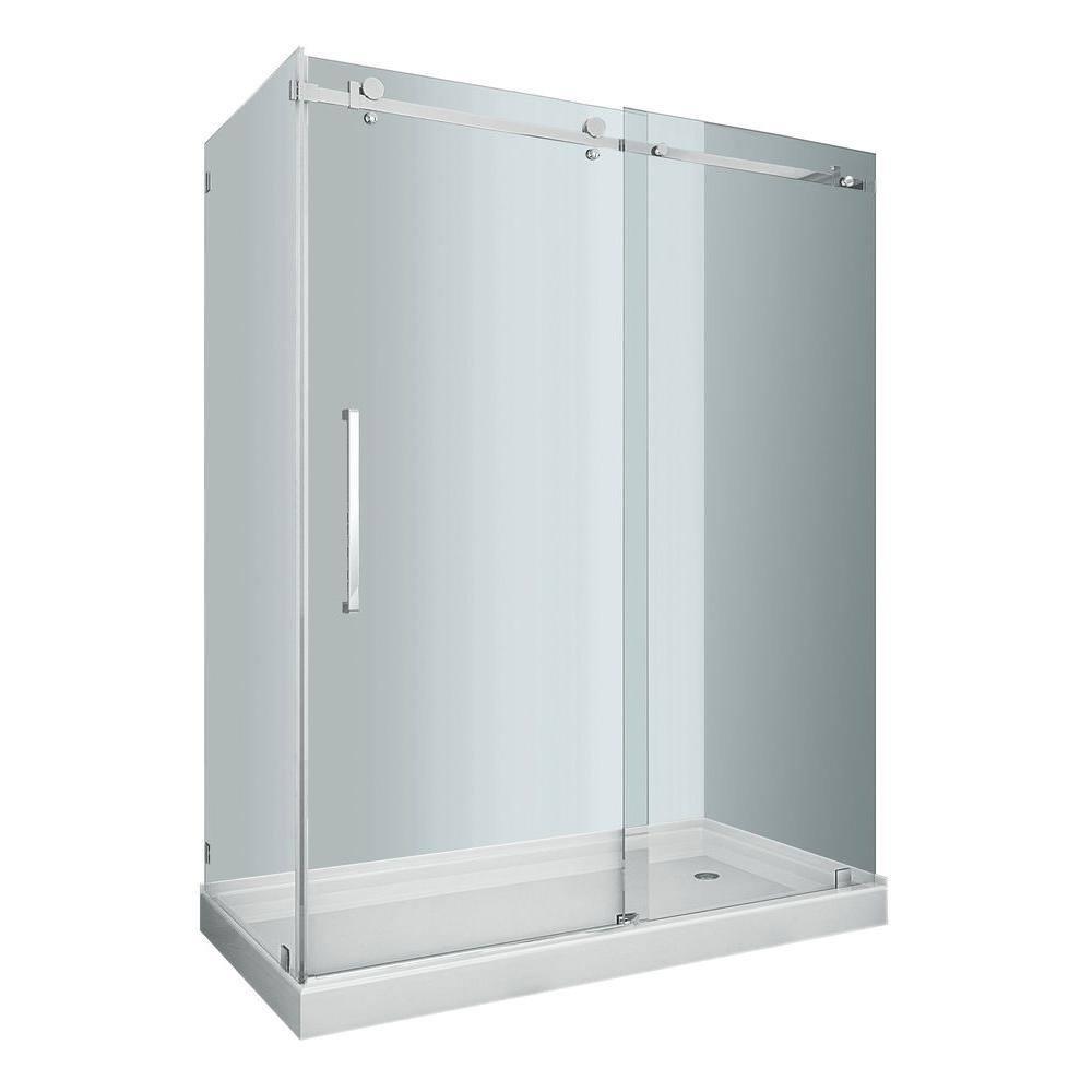 Moselle 44" x 77.5" Rectangular Sliding Shower Enclosure with Base