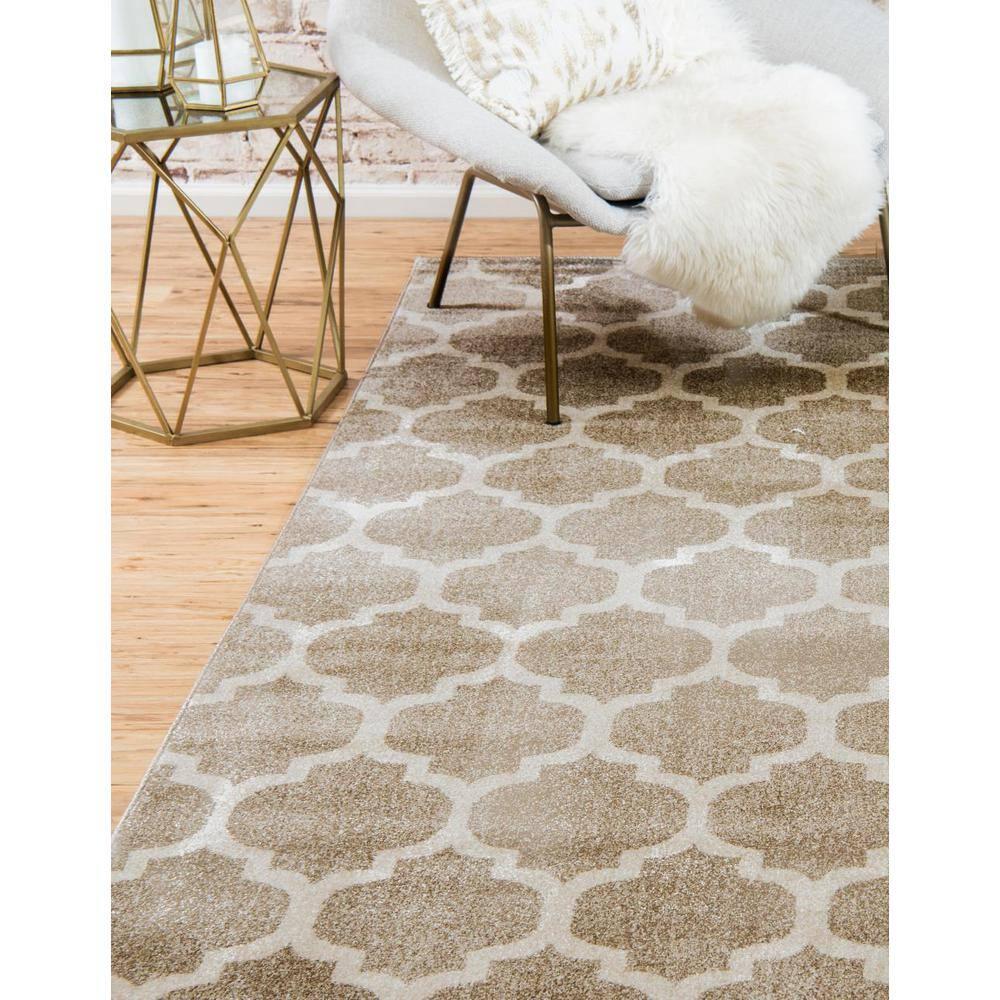Unique Loom Trellis Collection Area Rug - Philadelphia (7' 1" x 10' Rectangle Light Brown/Beige)