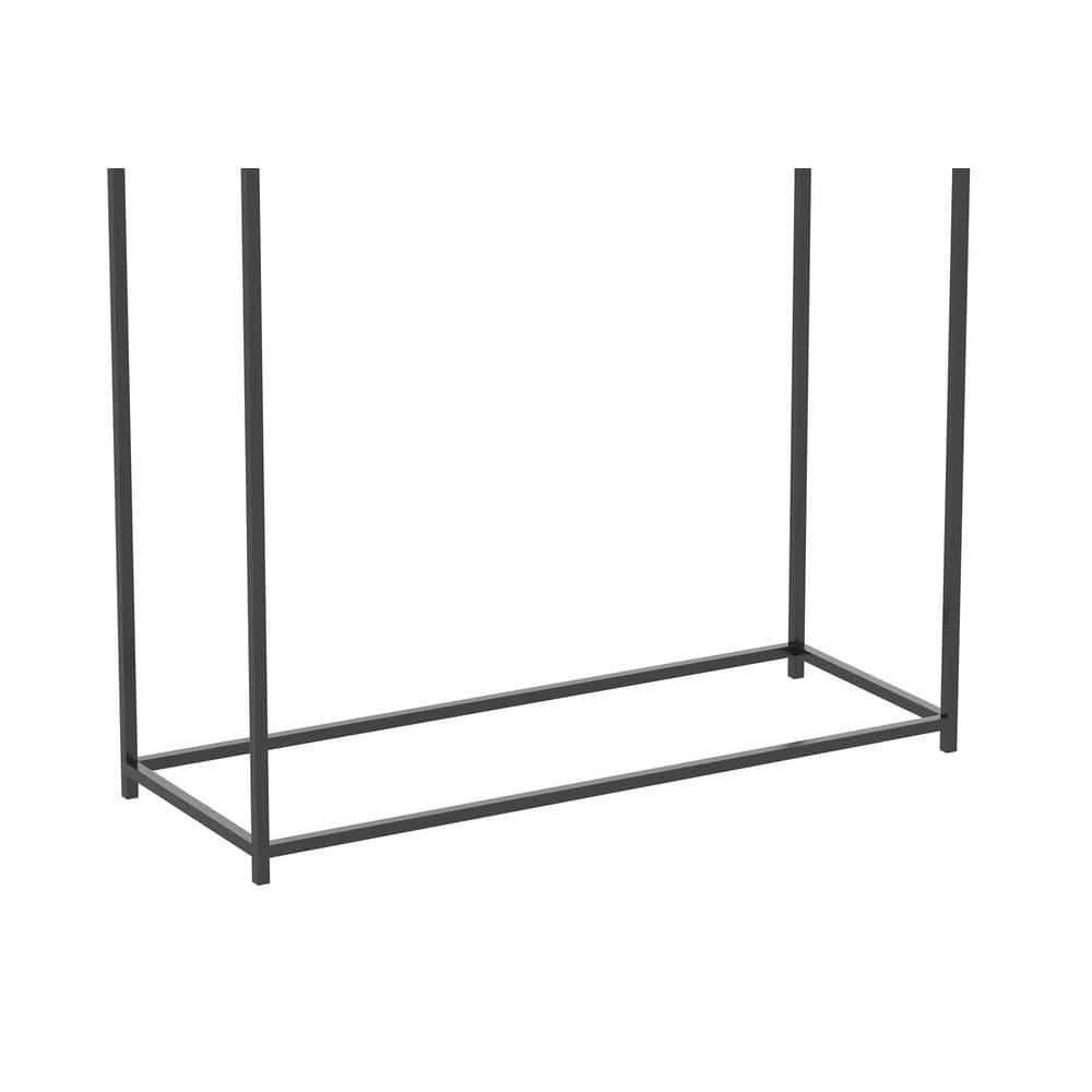 28" Black Marble and Metal Console Table