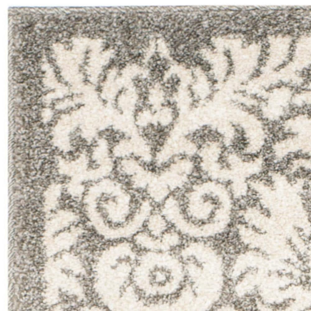 Amherst AMT427 Power Loomed Indoor Runner Rug - Dark Grey/Beige - 2'3"x13' - Safavieh