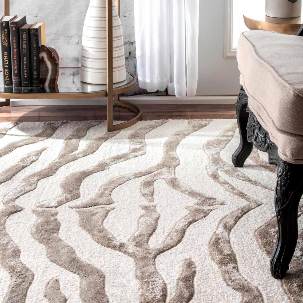 nuLOOM Zebra Hand Tufted Plush Wool Accent Rug, 3' x 5', Gray