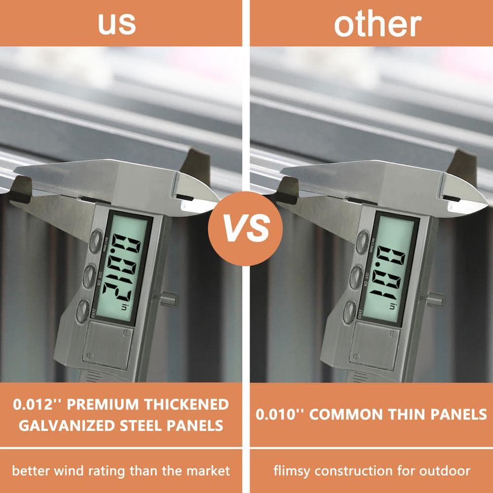 VEIKOUS 8'x10' Outdoor Storage Shed, Metal Tool Storage Sheds 80 sq ft, w/Lockable Door & Air Vent, Grey