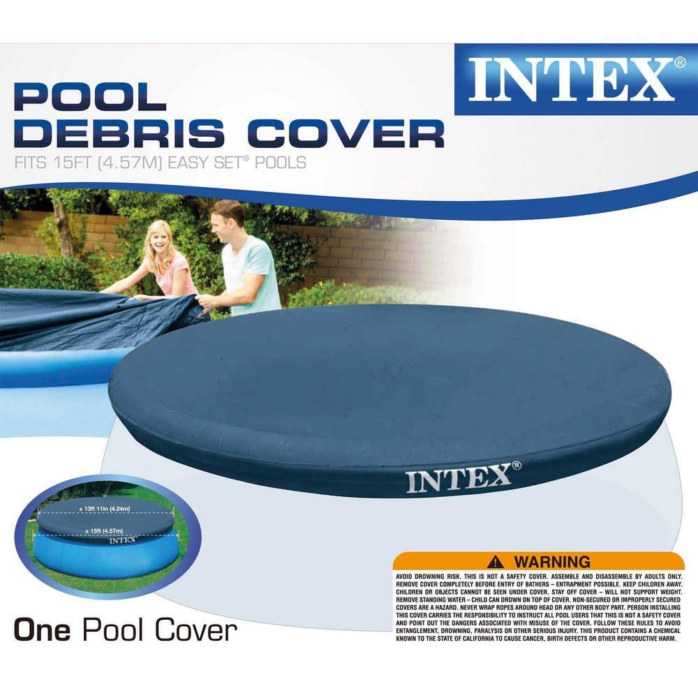 Intex Steel Frame Pool Ladder for 42” Wall Height Pools & 15’ Round Pool Cover