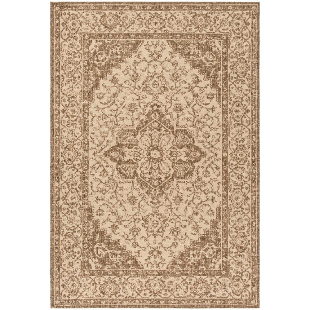SAFAVIEH Beach House Stanice Medallion Indoor/Outdoor Area Rug, Cream/Beige, 2'2" x 4'